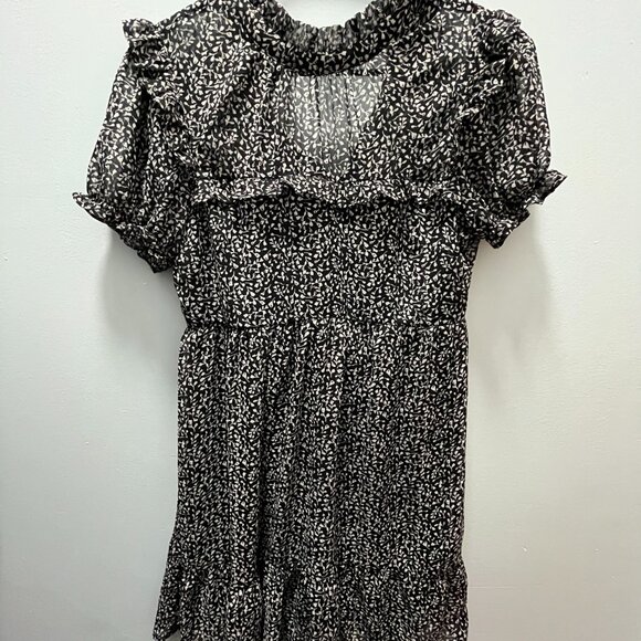 Womens Black Floral Dress - Picture 1 of 4